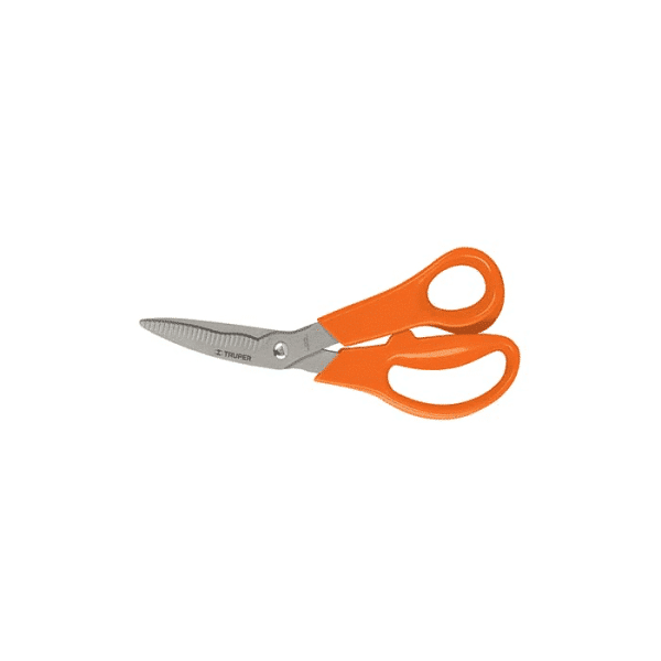 Ciseaux multi-usages à lames dentelées 20,3 cm orange