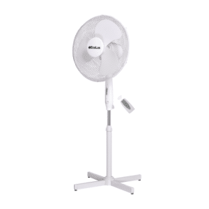 Ventilateur Sur Pieds Électrique 50W 40Cm 3 Vitesses avec Télécommande Blanc