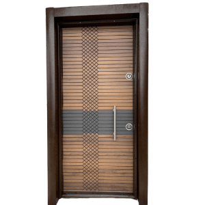 Porte blindée droite 1 acier + MDF 10 mm 110 x 210 x 25 cm