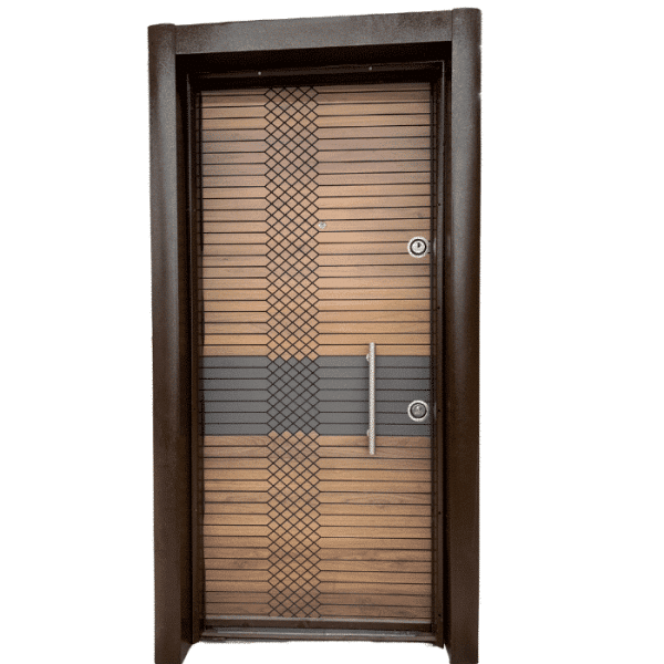 Porte blindée droite 1 acier + MDF 10 mm 110 x 210 x 25 cm