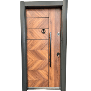 Porte blindée droite 2 acier + MDF 10 mm 110 x 210 x 25 cm