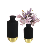 Vase naomi noir/dore 31 cm