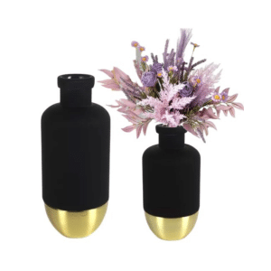 Vase naomi noir/dore 31 cm