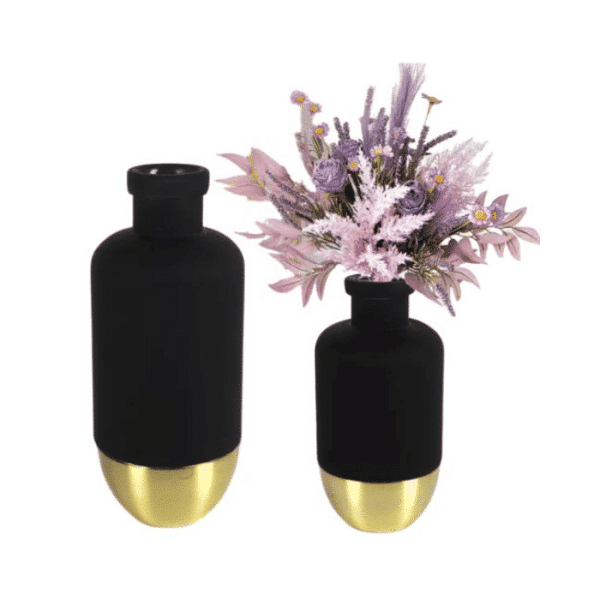 Vase naomi noir/dore 31 cm