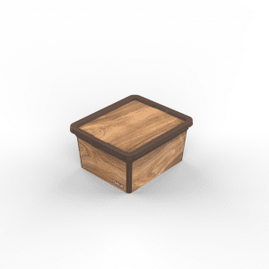 Boîte de rangement motif bois 10 L