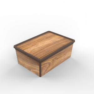 Boîte de rangement motif bois 25 L