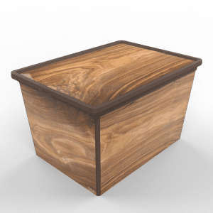 Boîte de rangement motif bois 50 L
