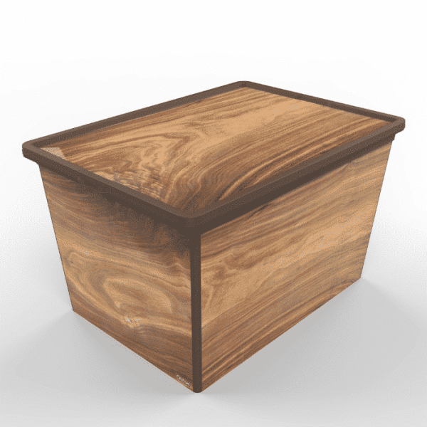 Boîte de rangement motif bois 50 L
