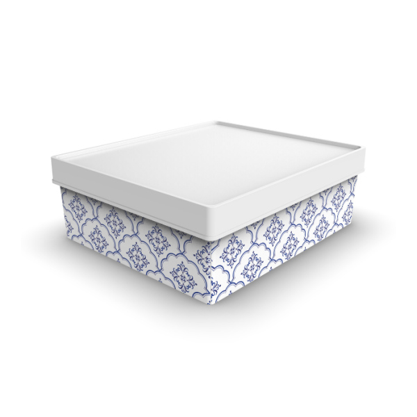 Boite de rangement motif porcelaine 6l