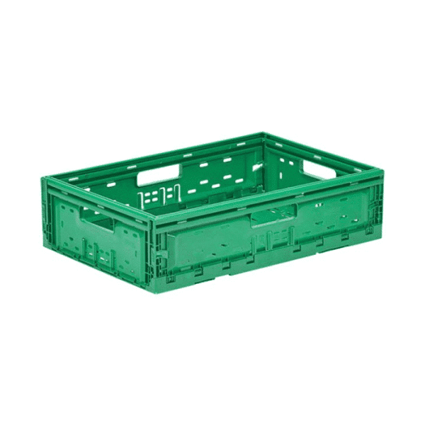 Caisse Pliable En Plastique Perforée 400X600X197Mm Verte