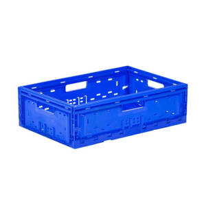 Caisse Pliable En Plastique Perforée 400X600X157Mm Bleu