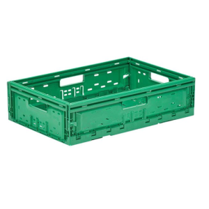 Caisse Pliable En Plastique Perforée 400X600X157Mm Verte