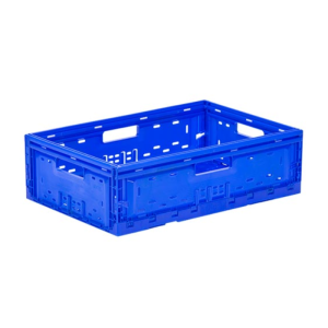 Caisse Pliable En Plastique Perforée 400X600X197Mm Bleu
