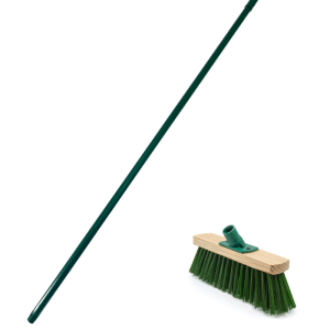 Balai de jardin 30 cm avec manche en bois 1,10 m