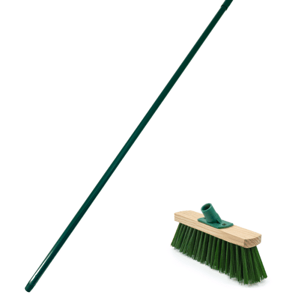 Balai de jardin 30 cm avec manche en bois 1,10 m