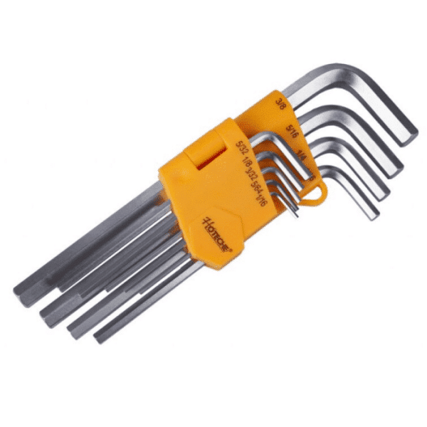 Jeu de cles hex long finition satinee 9pcs