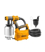 Pistolet à peinture 550W 220-240V 850 ml/min réservoir 800 ml inox avec accessoires – Image 3