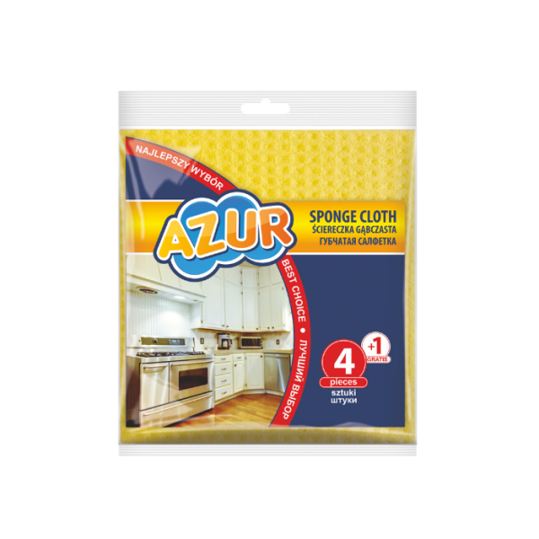 Chiffon éponge 4 pièces + 1 pièce offerte