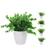 Plante Artificielle En Pot Blanc 8X8X16Cm 4 Assorti