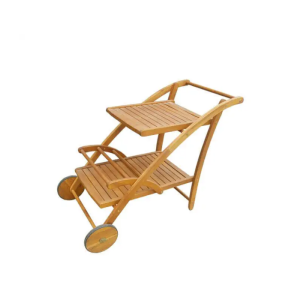 Table desserte roulante acacia