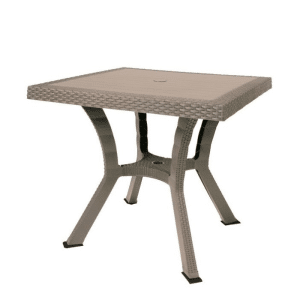 Table de jardin carré Elite PVC 79X79X72 cm taupe