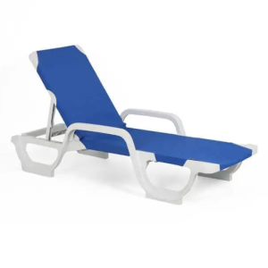 chaise longue de jardin bleu