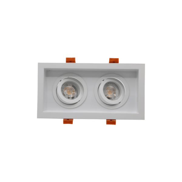 Spot retrait carré blanc 2xGU5,3