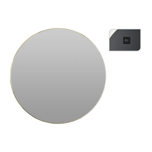 Miroir rond avec cadre en métal doré 75 cm