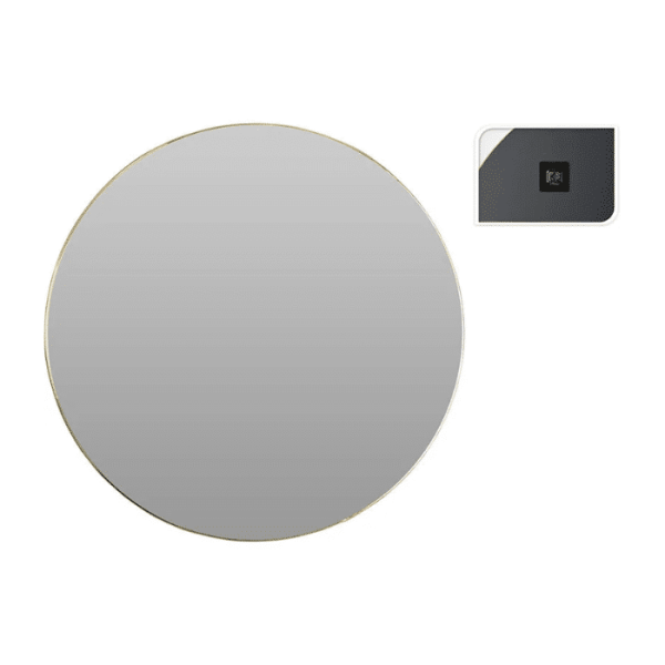 Miroir rond avec cadre en métal doré 75 cm