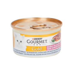 Pate chat gourmet aux poissons et aux epinards 85 g