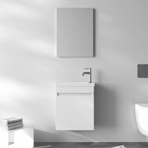 Meuble Salle De Bain 45Cm Blanc Lidya
