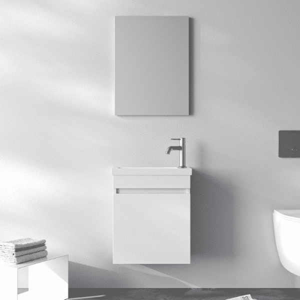 Meuble Salle De Bain 45Cm Blanc Lidya