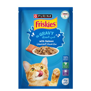 Pochon Friskies pour chat en sauce au saumon  85 g