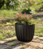 Pot de fleur cover low mira 200 mm noir – Image 2