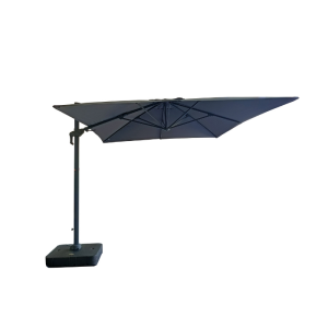 Parasol Déporté Inclinable 3X4 M Gris En Aluminium Anthracite Avec Dalle