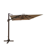 Parasol déporté Roma 2x3 M Taupe en aluminium Marron