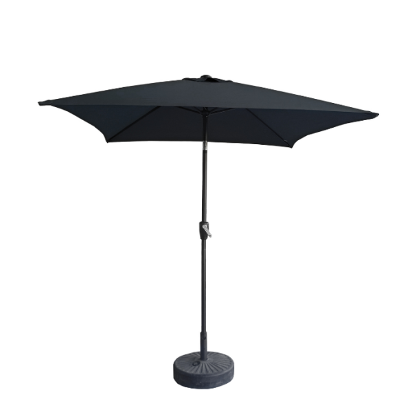 Parasol De Jardin 2X2 M Gris En Aluminium Noir