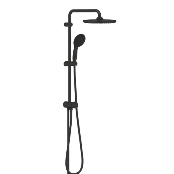 Colonne De Douche Avec Inverseur Pour Montage Mural Noir Mat Système Tempesta 250 Grohe