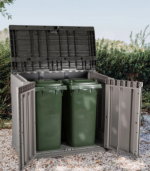 Coffre rangement de jardin résine 842 L gris – Image 2