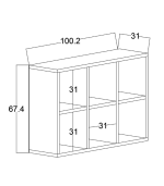 Rangement 6 compartiments Latte 66,4x96,7x31 cm – Image 2