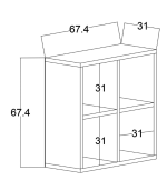 Rangement 4 compartiments Latte 66,4x66,4x31 cm – Image 4