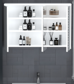 Armoire salle de bain blanc avec miroir 100x68x22,5 cm