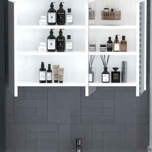 Meuble Avec Miroir Pour Salle De Bain 100X68X22,5Cm