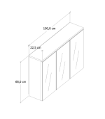 Armoire salle de bain blanc avec miroir 100x68x22,5 cm – Image 2