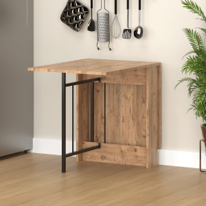 Table modulable noyer naturel 134x60x18 cm