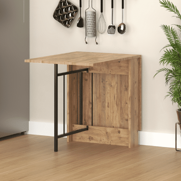 Table modulable noyer naturel 134x60x18 cm