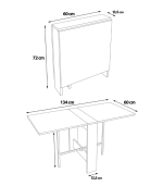 Table modulable noyer naturel 134x60x18 cm – Image 2