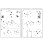 Caisson de 3 tiroirs à roulettes Latte 45x45x67 cm – Image 4