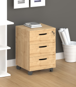 Caisson de 3 tiroirs à roulettes Latte 45x45x67 cm – Image 3