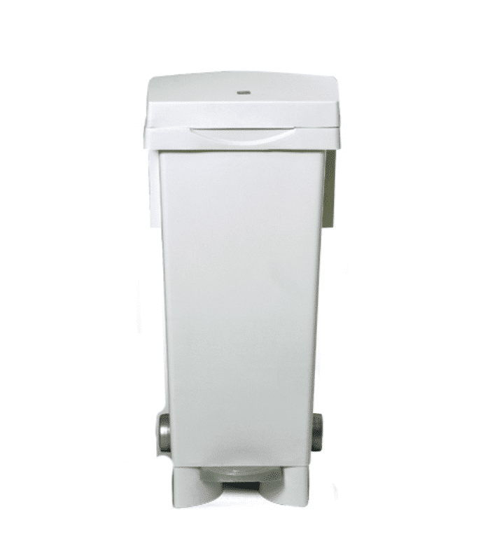975818 Poubelle avec roue et pedale 80 L 38x50x80 cm blanc – Image 1